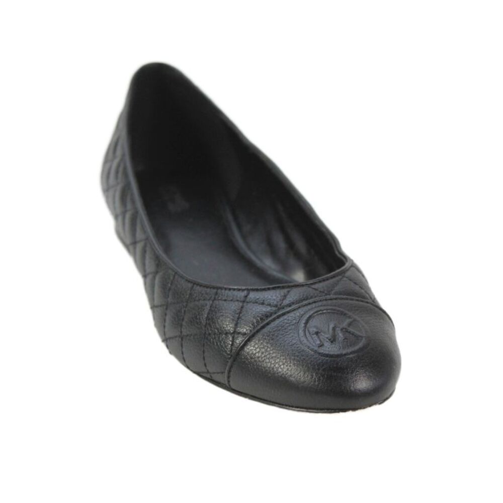 Michael Michael Kors Womens Leather Quilted Ballet Flats Black Size 8 Medium
